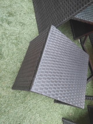 Conjunto mesa y sillas ratán jardín