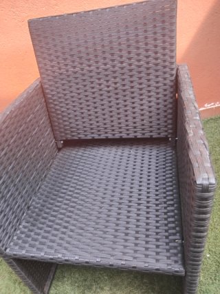Conjunto mesa y sillas ratán jardín