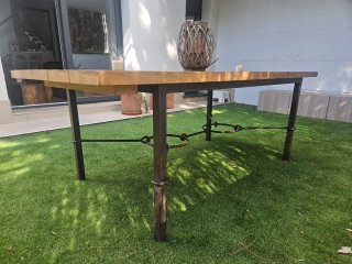Mesa de jardín madera y metal