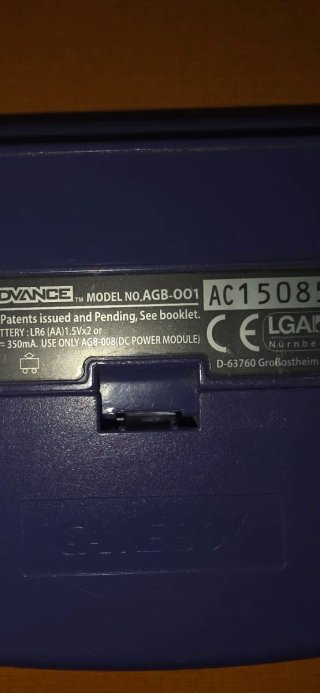 Game Boy Advance con manual