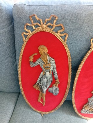 Cuadros Vintage Bronce Pareja 65 x 32