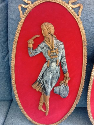 Cuadros Vintage Bronce Pareja 65 x 32