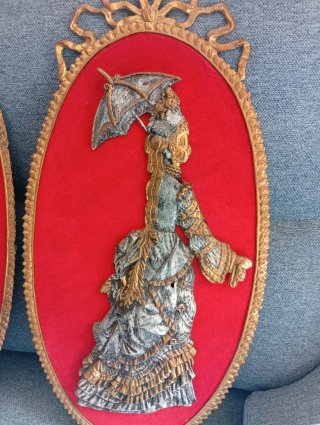 Cuadros Vintage Bronce Pareja 65 x 32