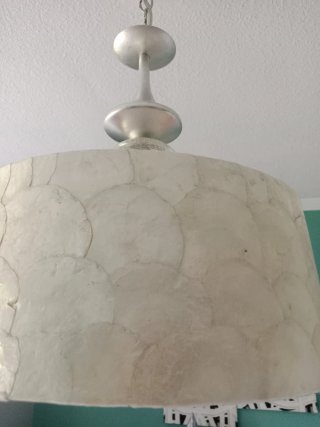 Lámpara de techo nacar beige y dorado