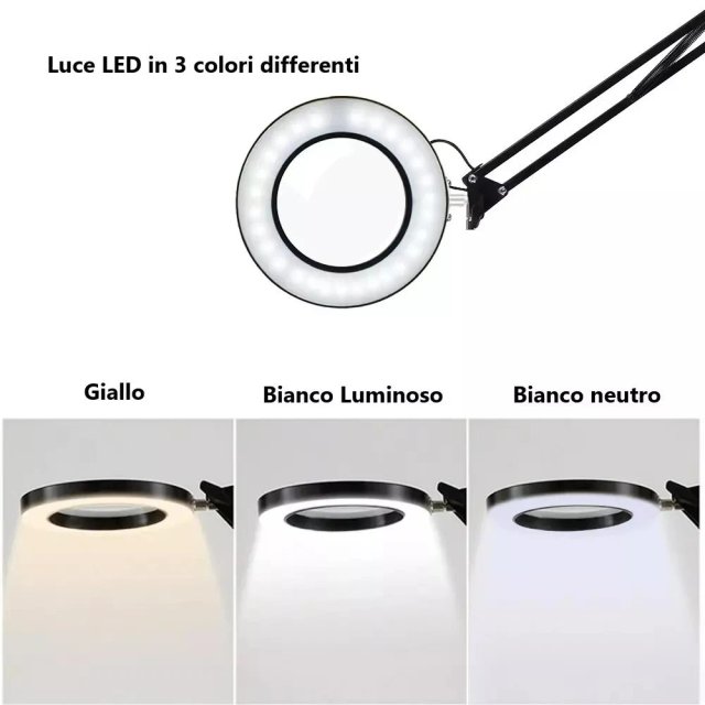 Lampada LED con Lente Ingrandimento