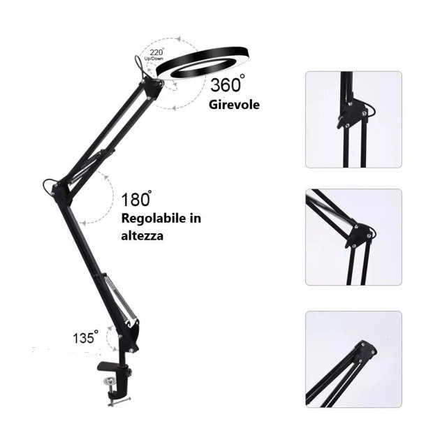 Lampada LED con Lente Ingrandimento