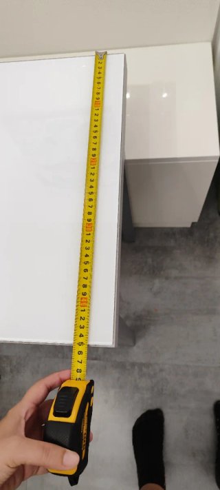 Mesa de cocina abatible blanca y gris