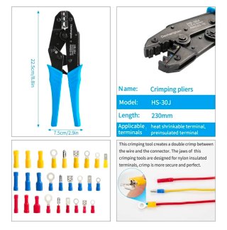 Kit Alicates Crimpadora y Terminales Eléctricos