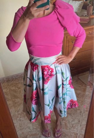 Conjunto Top y Falda Floral Talla XS
