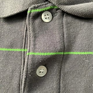 Nike Athletic Dept Polo Vintage Gris Rayas Verde Y2K Streetwear