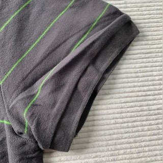 Nike Athletic Dept Polo Vintage Gris Rayas Verde Y2K Streetwear