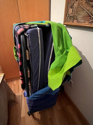 Cama Plegable Azul y Verde