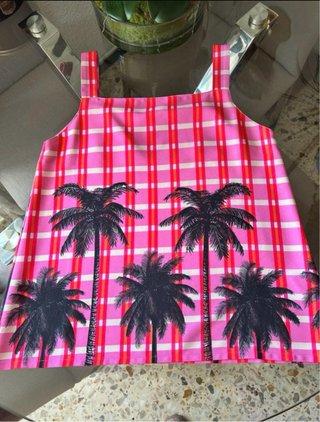Conjunto Verano Palmeras Rosa y Rojo
