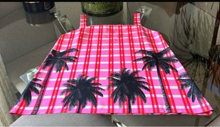 Conjunto Verano Palmeras Rosa y Rojo