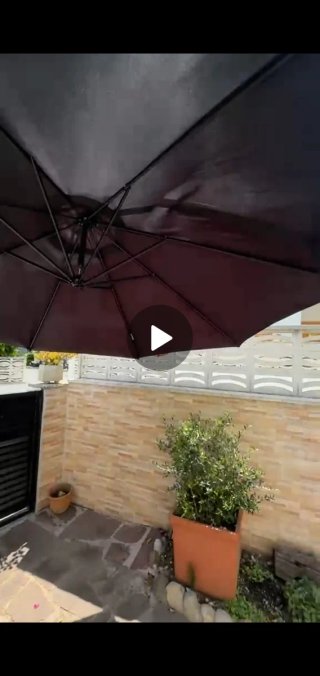 Sombrilla de terraza negra