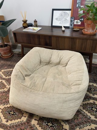 Puff Sklum Beige Corduroy 70x60