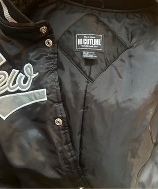 Chaqueta beisbolera Hi Cutline Negra y Gris