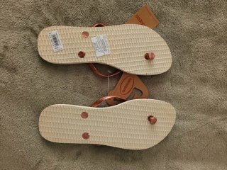Chinelos Havaianas Rosa e Branco Tam 41/42