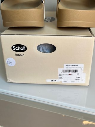 Ciabatte Scholl Tg 38 Marrone e Bianco