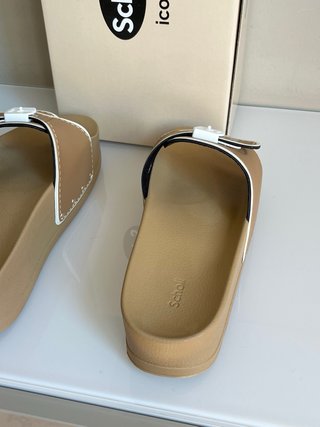 Ciabatte Scholl Tg 38 Marrone e Bianco