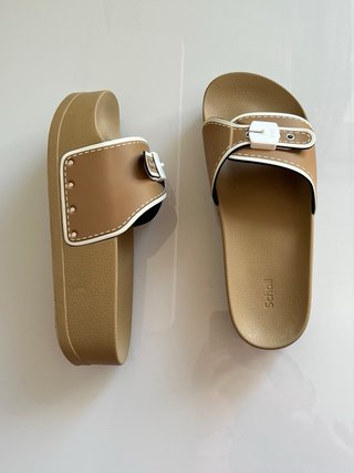 Ciabatte Scholl Tg 38 Marrone e Bianco