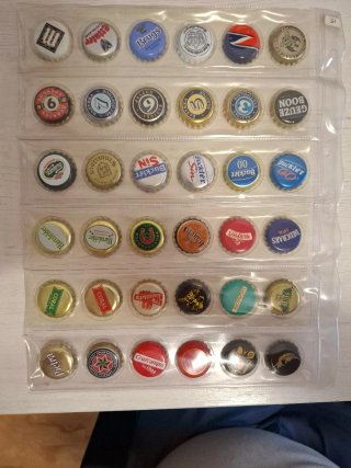 36 chapas de cerveza coleccionables