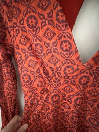 Vestido fiesta The Are S Terciopelo Naranja/Rojo