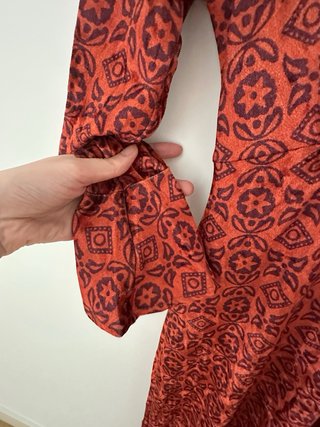 Vestido fiesta The Are S Terciopelo Naranja/Rojo