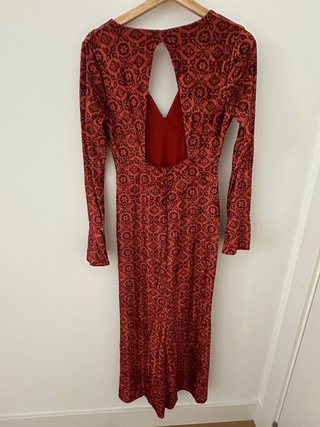 Vestido fiesta The Are S Terciopelo Naranja/Rojo