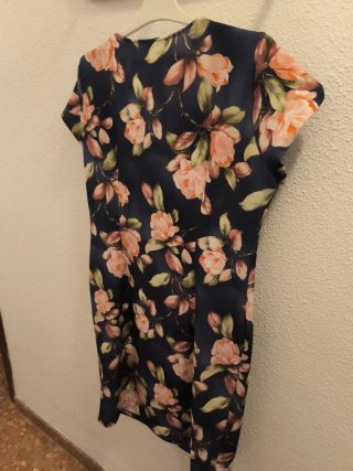 Vestido ZERMATT floral azul y rosa talla 44