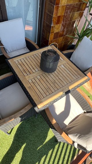 Conjunto Terraza Ratán y Madera