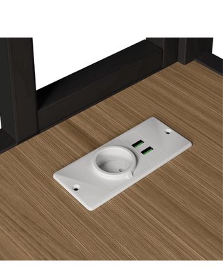 Cama litera con escritorio y estantes