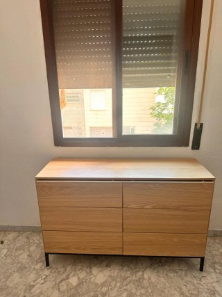 Cómoda 6 cajones madera natural Klasthome.