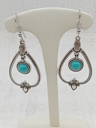Pendientes largos chapados en plata