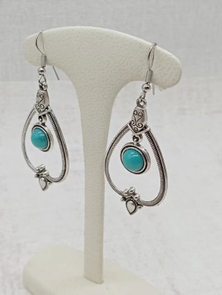 Pendientes largos chapados en plata
