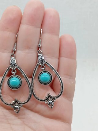 Pendientes largos chapados en plata