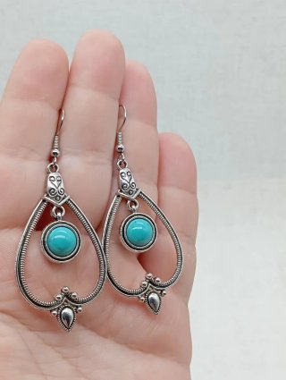 Pendientes largos chapados en plata