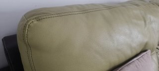 Sofá Chaise Lounge Pedro Ortiz Piel Marrón/Verde