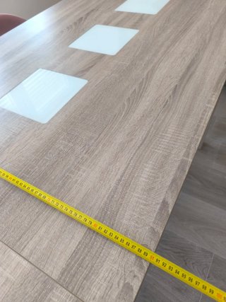Mesa de comedor madera y cristal