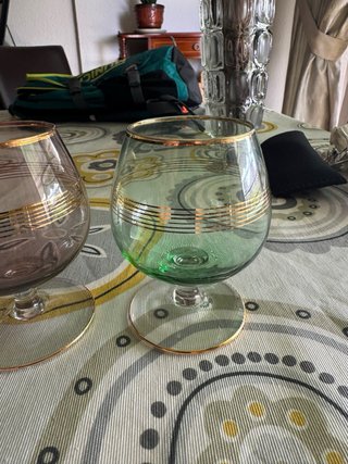 3 calici di liquore in cristallo