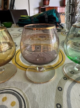 3 calici di liquore in cristallo