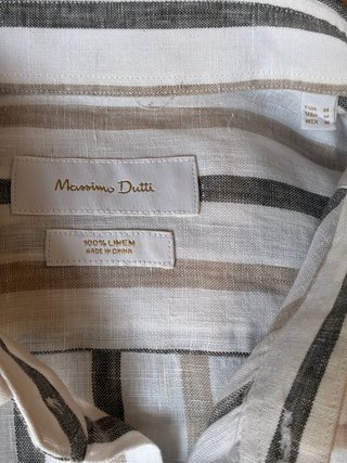 Camisa Lino Rayas Massimo Dutti Talla M