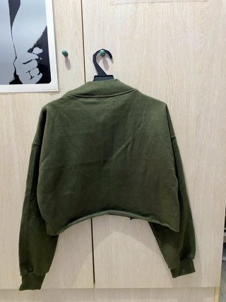 Sudadera Corta Media Cremallera Verde