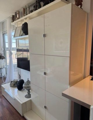 Mueble TV Kibuc lacado blanco. SOLO HOY Y MAÑANA