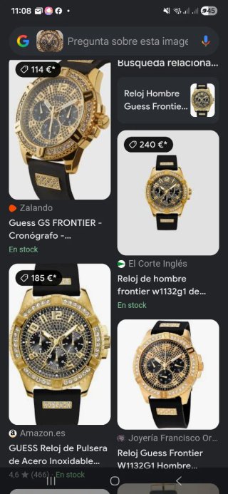 Reloj Guess Dorado y Negro con Cristales