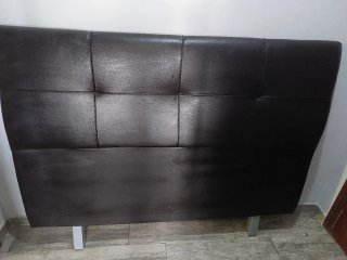 Cabecero de cama polipiel marrón