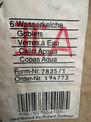 6 Bicchieri d'acqua Schott Zwiesel