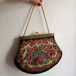 Bolso vintage Pekín bordado floral