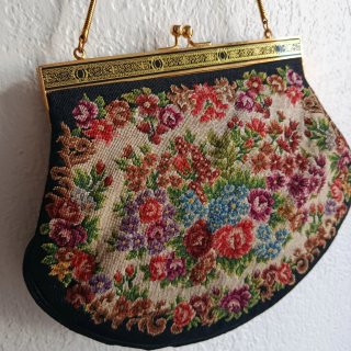 Bolso vintage Pekín bordado floral
