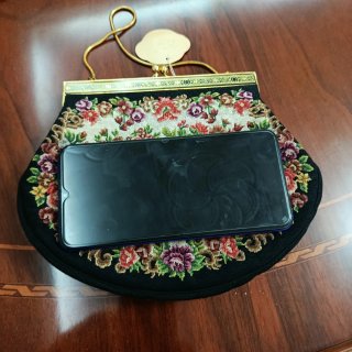 Bolso vintage Pekín bordado floral